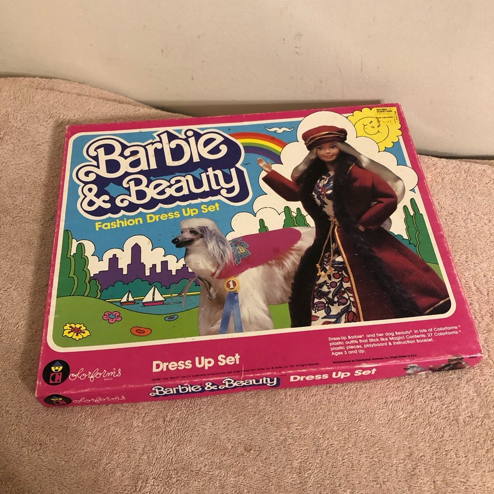 Vintage 1981 Barbie & Beauty Dress Up Set Colorforms #2363 Unused